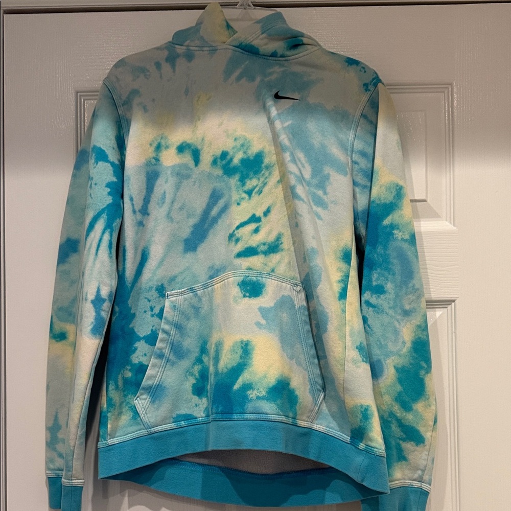Nike Blue, Green, Yellow Tie-Dye Hoodie